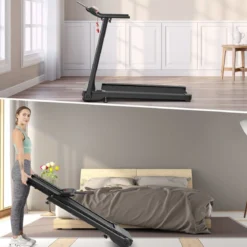 Elektrisches Laufband mit 2 Modi 12 Programmen LED-Touchscreen klappbar und rollbar bis 90 kg belastbar Fitnessgerät