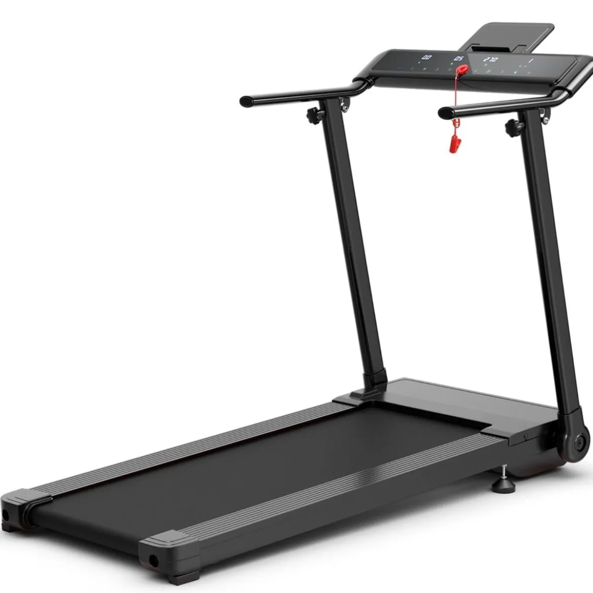 Elektrisches Laufband mit 2 Modi 12 Programmen LED-Touchscreen klappbar und rollbar bis 90 kg belastbar Fitnessgerät