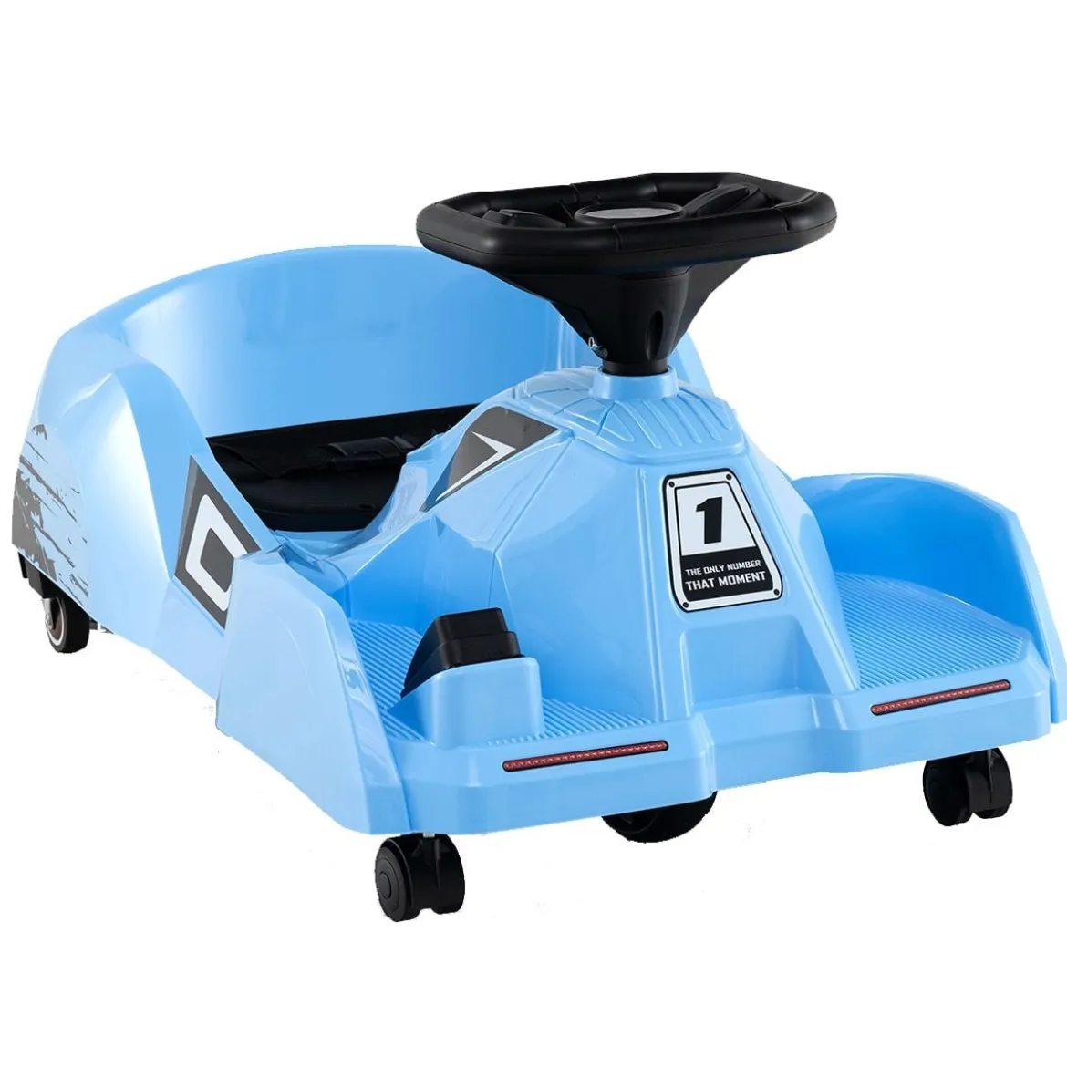 Elektrisches Reinigungs-Go-Kart 12V Rennwagen mit abnehmbarem Mopp 3-Gang-Fernbedienung Blau