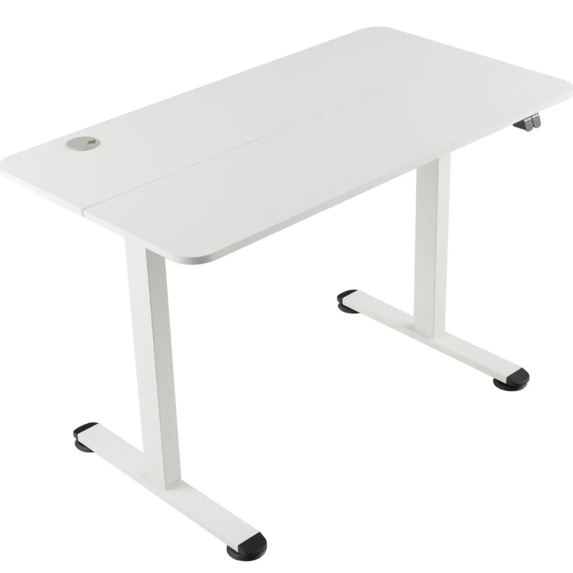 Elektrisches Stehpult ergonomischer Computertisch verstellbarer PC-Tisch Weiß
