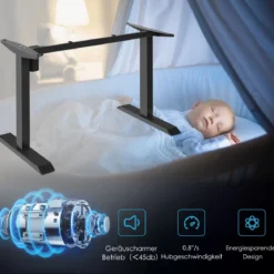 Elektrisches Stehpultgestell höhenverstellbar Tischgestell Pultgestell Schwarz