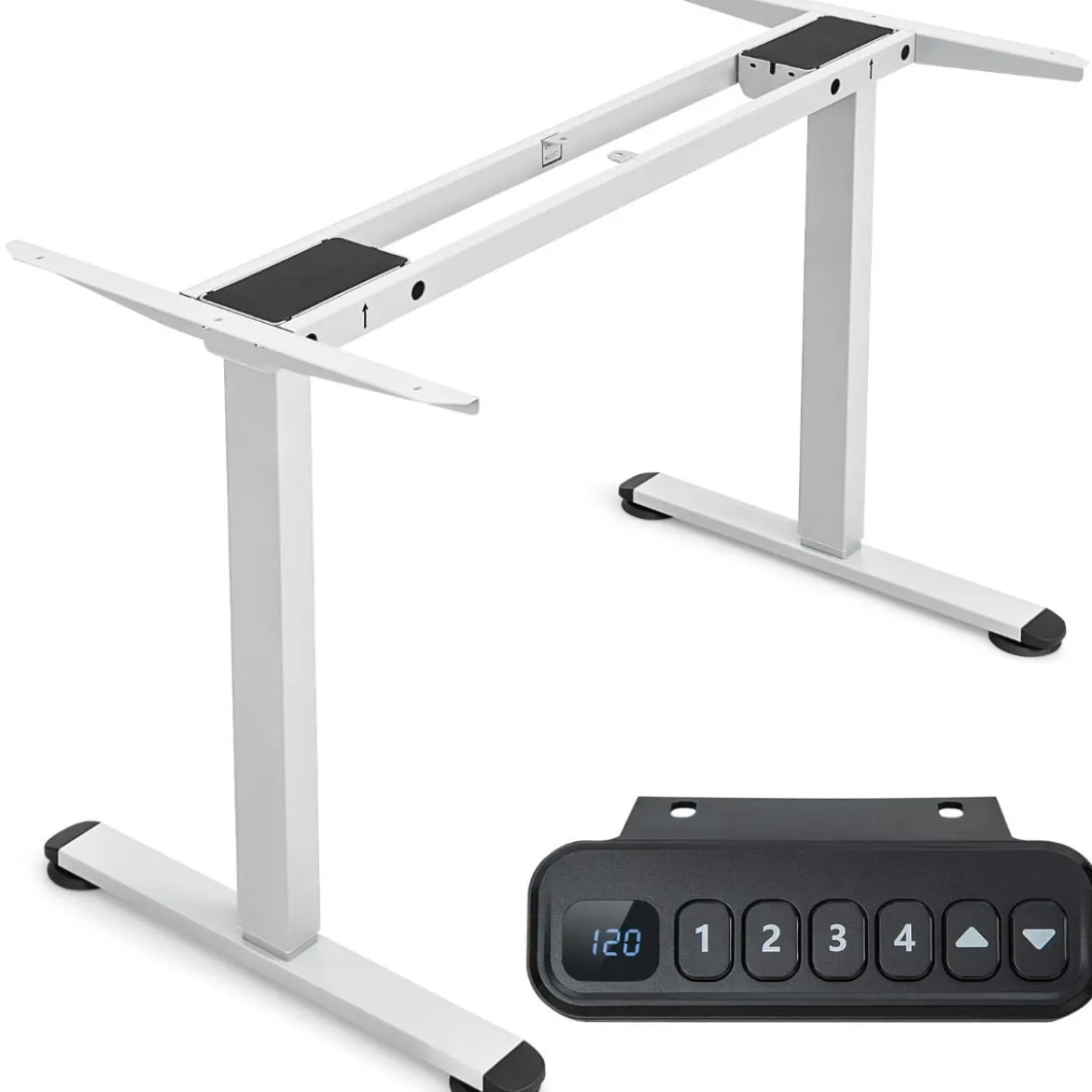 Elektrisches zweimotoriges Tischgestell mit höhenverstellbarer Sockel 109-151 x 59 x 70-120 cm Weiß