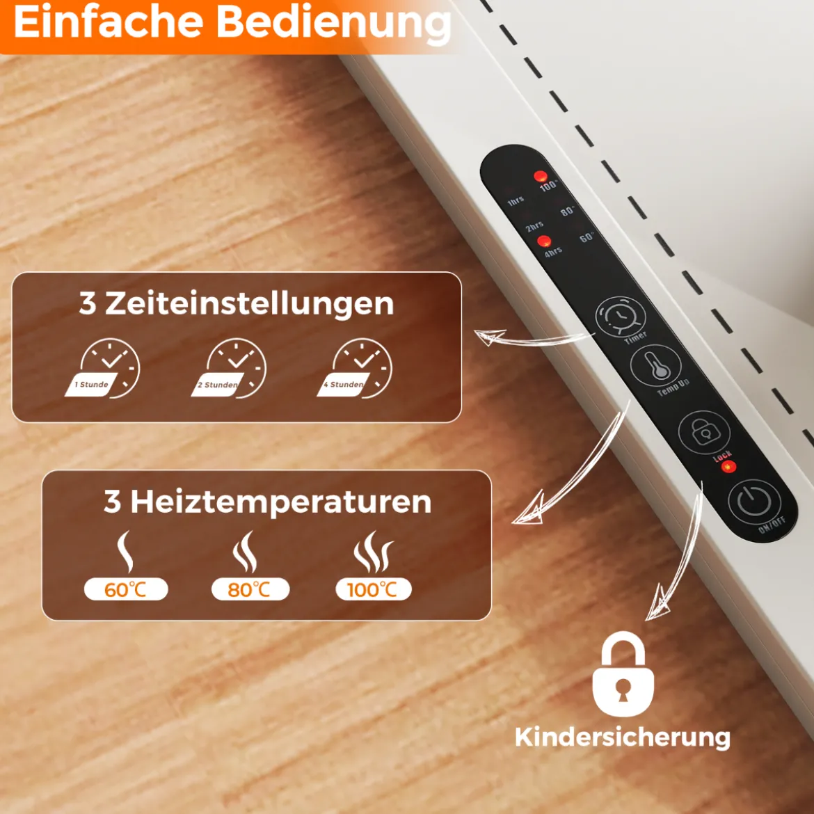 Elektrische Wärmematte Rollbare Warmhalteplatte Silikon Speisewärmer für Lebensmittel Weiß
