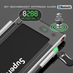 Elektrisch Laufband 1-12km/h LED Display Klappbar Heimtrainer Fitnessgerät 120kg Silber