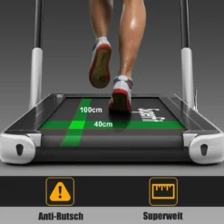 Elektrisch Laufband 1-12km/h LED Display Klappbar Heimtrainer Fitnessgerät 120kg Silber