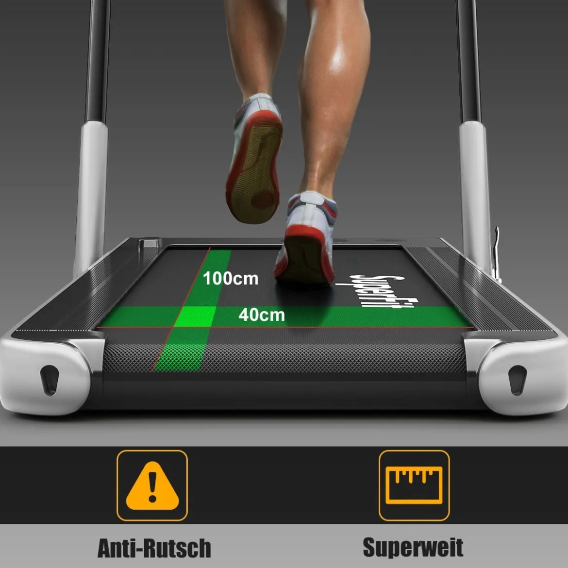 Elektrisch Laufband 1-12km/h LED Display Klappbar Heimtrainer Fitnessgerät 120kg Silber