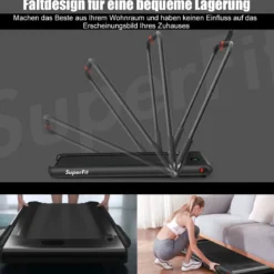 Elektrisch Laufband 1-12km/h LED Display Klappbar Heimtrainer Fitnessgerät 120kg Schwarz
