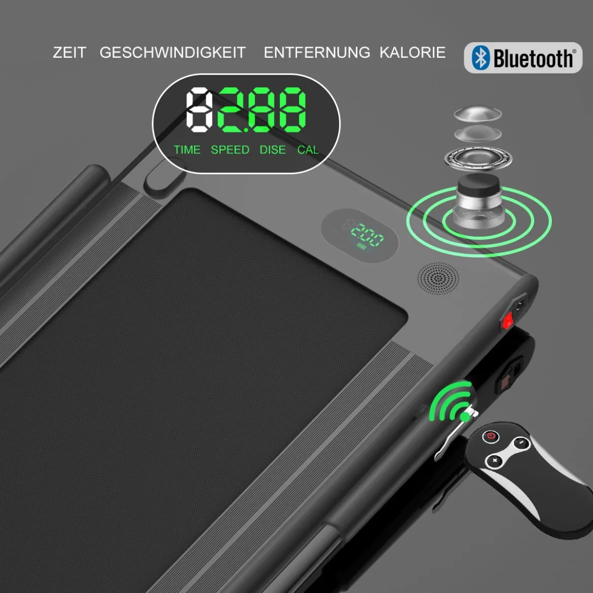 Elektrisch Laufband 1-12km/h LED Display Klappbar Heimtrainer Fitnessgerät 120kg Schwarz