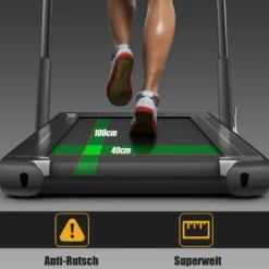 Elektrisch Laufband 1-12km/h LED Display Klappbar Heimtrainer Fitnessgerät 120kg Schwarz