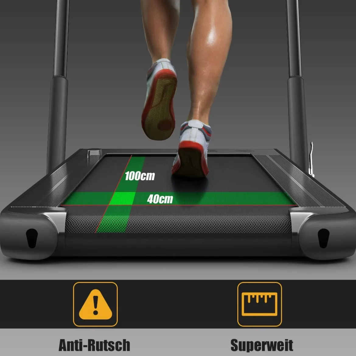 Elektrisch Laufband 1-12km/h LED Display Klappbar Heimtrainer Fitnessgerät 120kg Schwarz