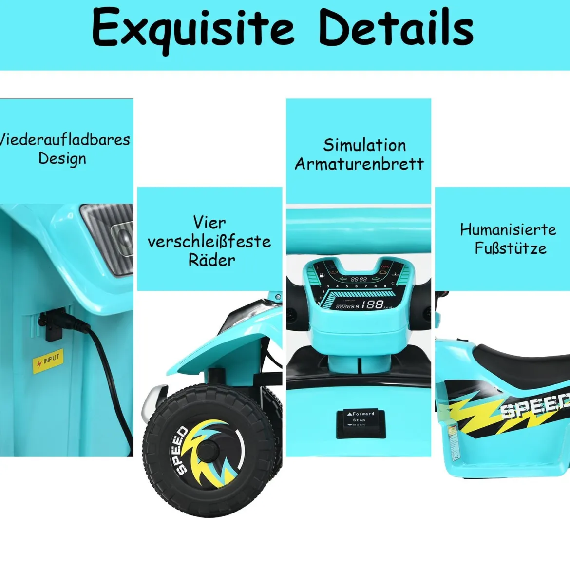 Elektroauto für Kinder Elektro Kinderquad Kindermotorrad 73 x 40 x 44,5 cm