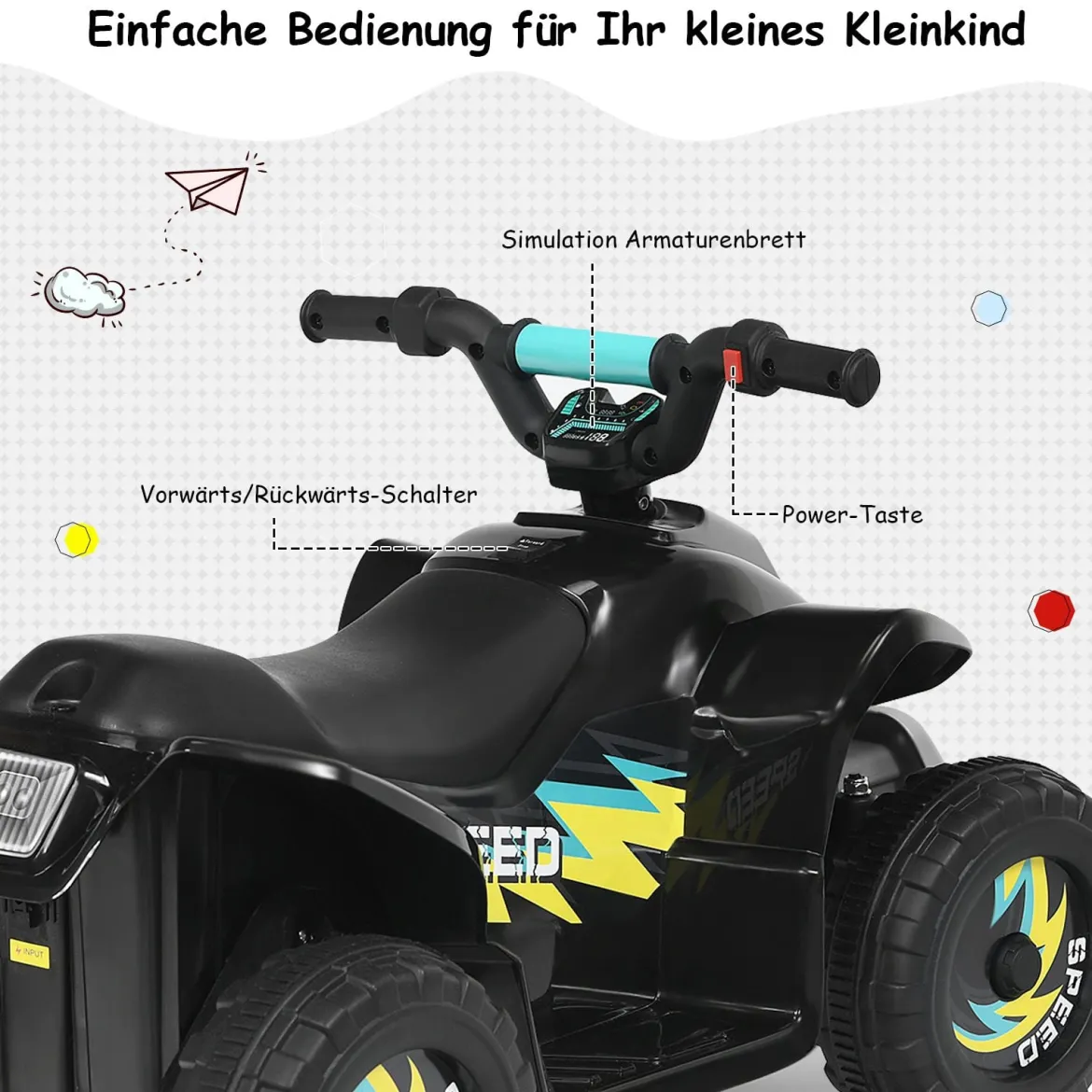 Elektroauto für Kinder Elektro Kinderquad Kindermotorrad 73 x 40 x 44,5 cm