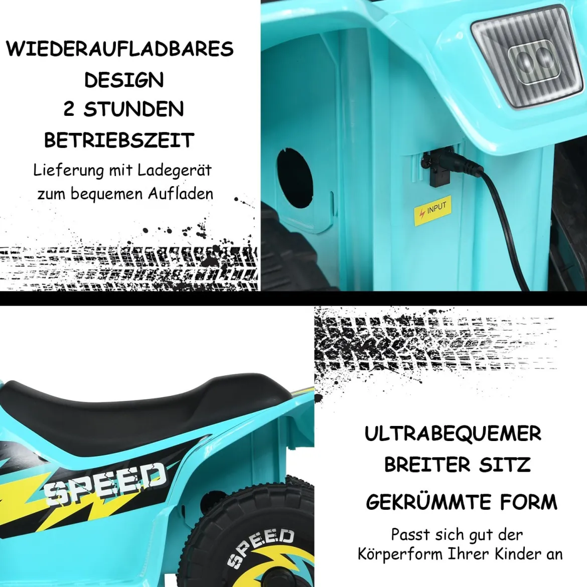 Elektroauto für Kinder Elektro Kinderquad Kindermotorrad 73 x 40 x 44,5 cm