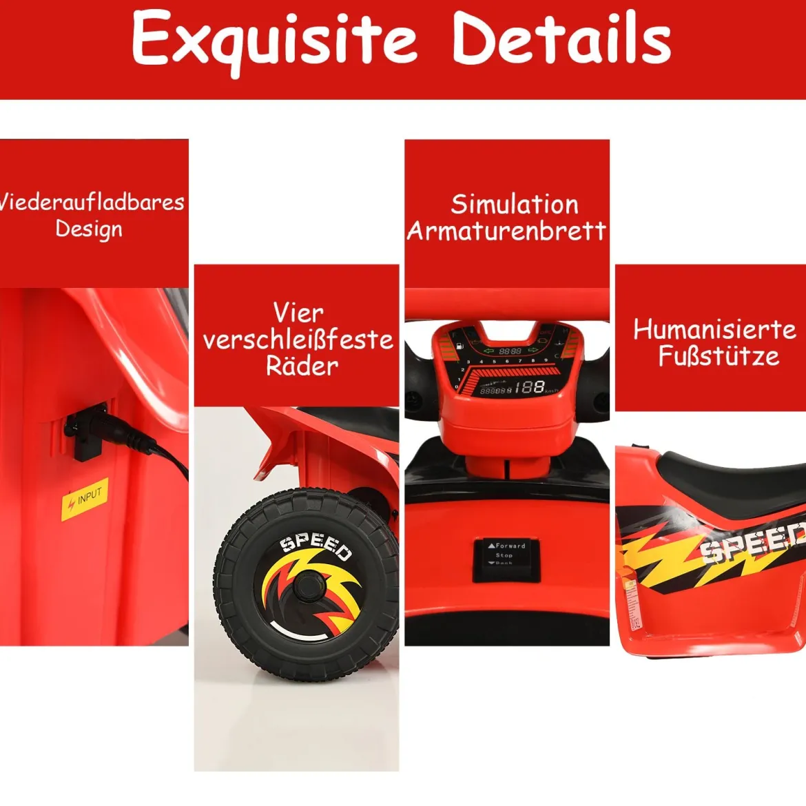 Elektroauto für Kinder Elektro Kinderquad Kindermotorrad 73 x 40 x 44,5 cm