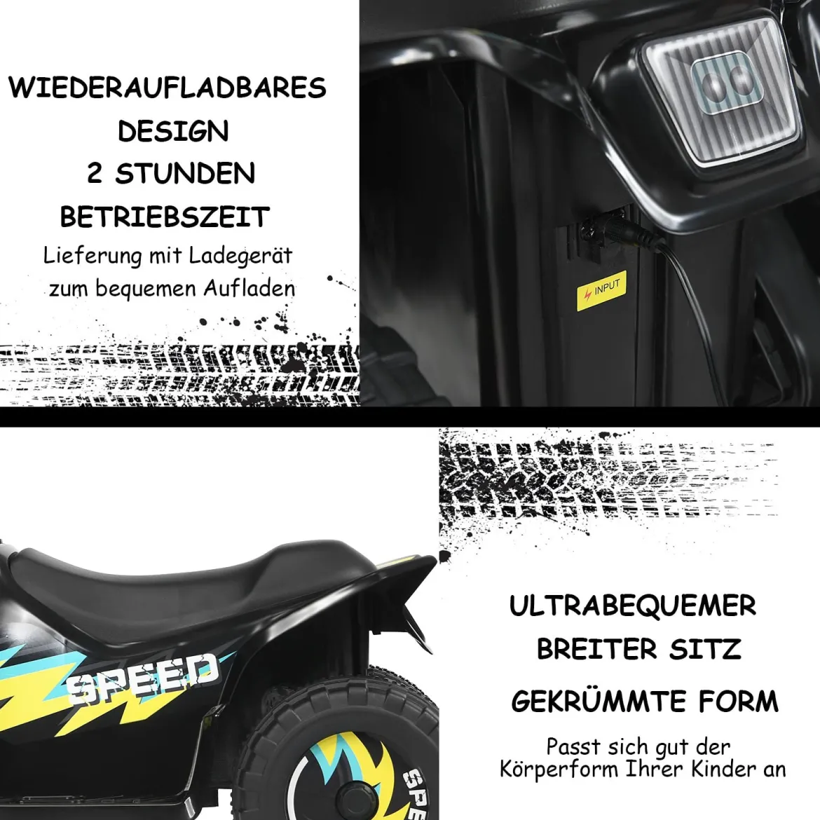 Elektroauto für Kinder Elektro Kinderquad Kindermotorrad 73 x 40 x 44,5 cm