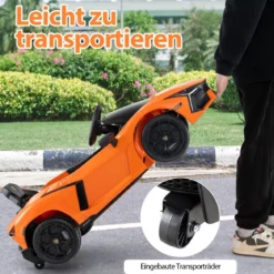 Elektroauto für Kinder Lamborghini Revuelto 12V Elektro Kinderauto mit LED Scheinwerfer Grau/Orange
