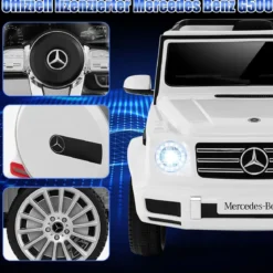 Elektroauto für Kinder Mercedes Benz G500 Kinderauto Elektro mit Fernsteuerung Weiß