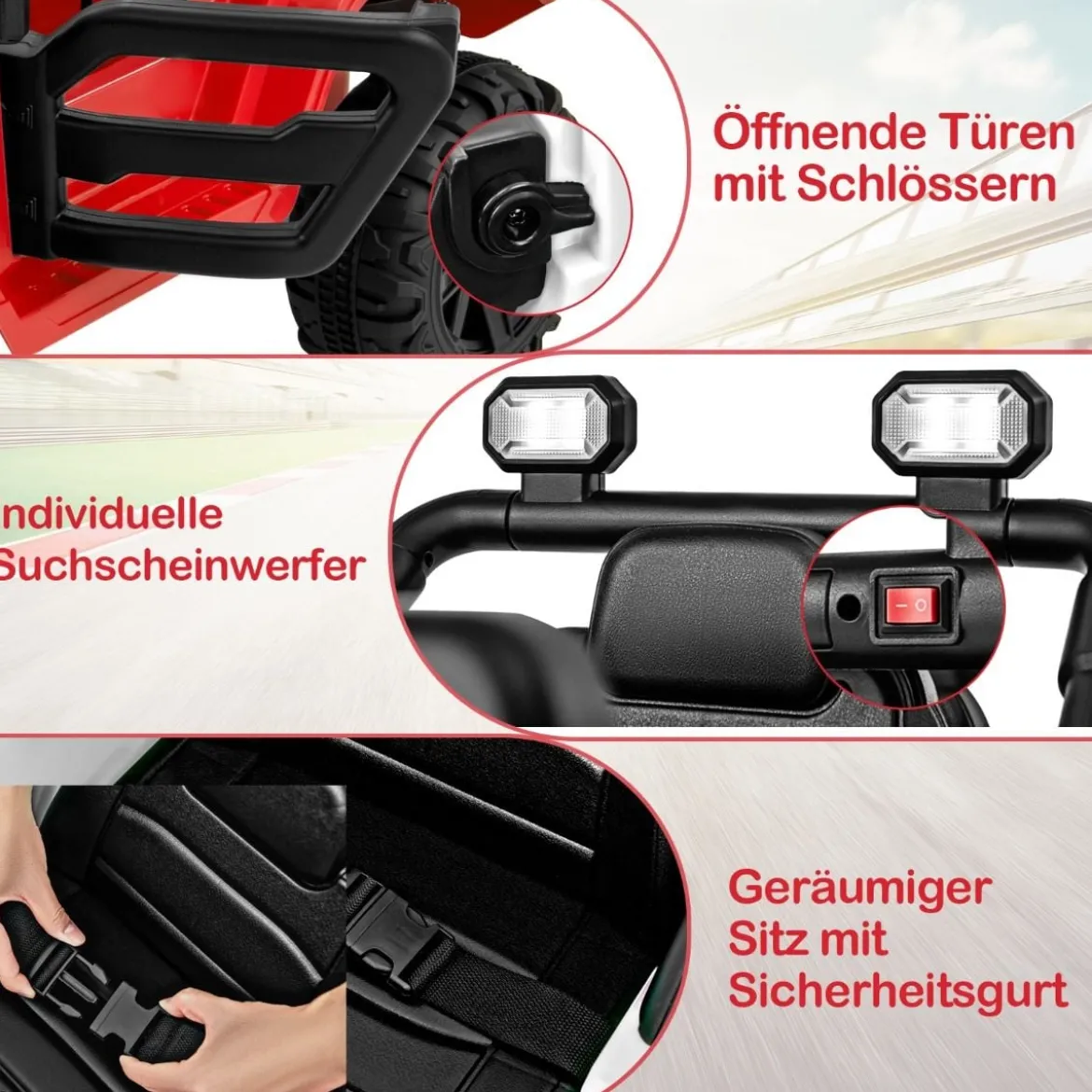 Elektrofahrzeug mit Fernsteuerung & Geländerädern & LED-Leuchten Truck