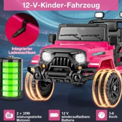 Elektrofahrzeug mit Fernsteuerung & Geländerädern & LED-Leuchten Truck