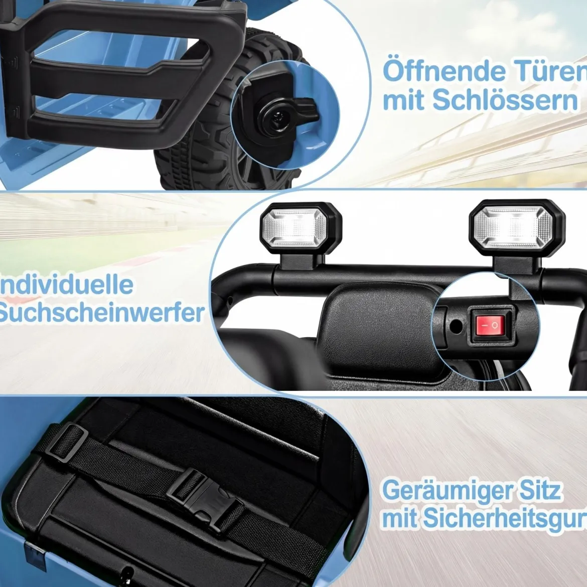 Elektrofahrzeug mit Fernsteuerung & Geländerädern & LED-Leuchten Truck