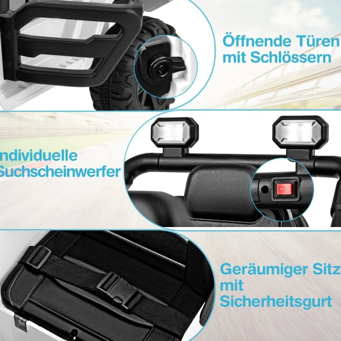 Elektrofahrzeug mit Fernsteuerung & Geländerädern & LED-Leuchten Truck
