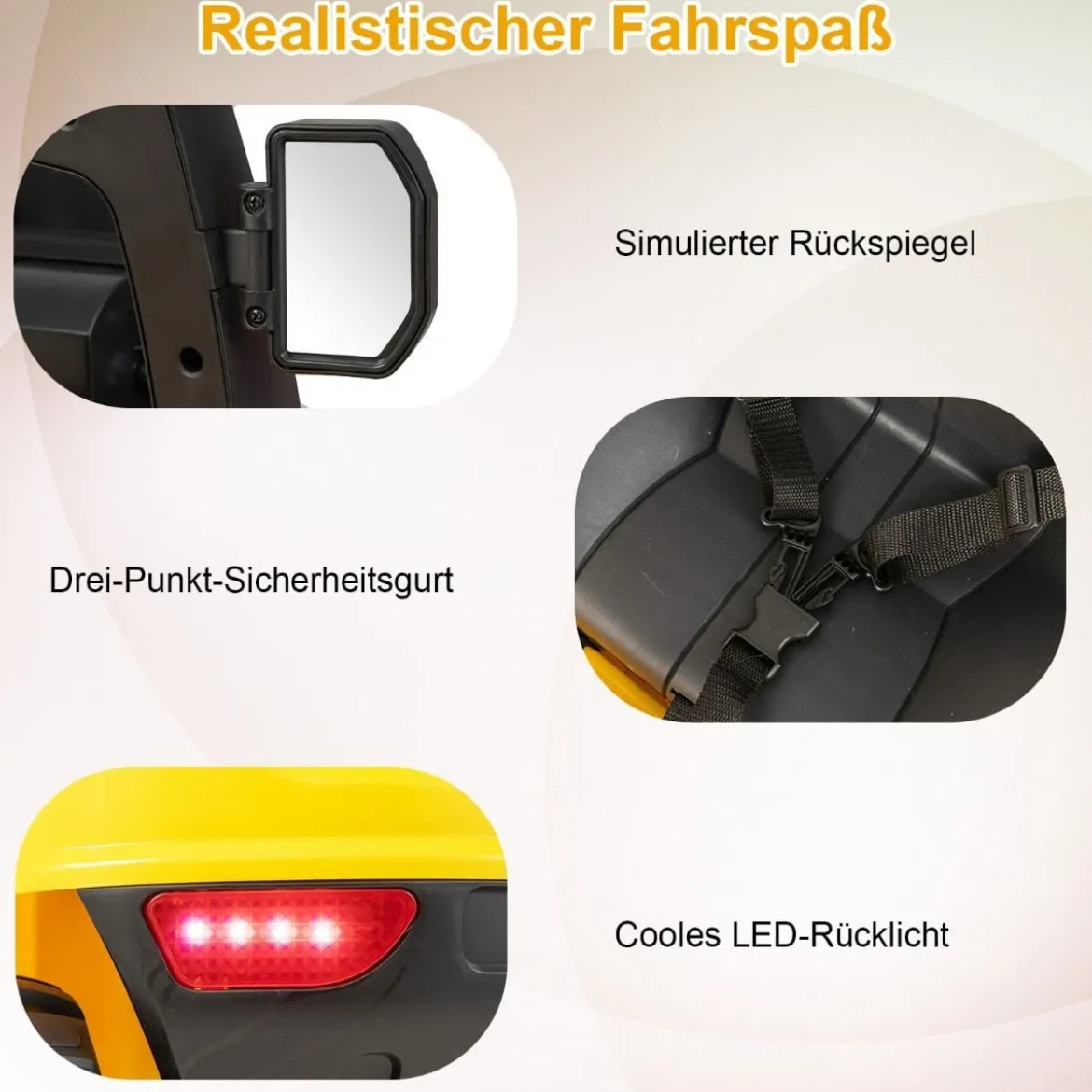 Elektro-Gabelstapler Kinderfahrzeug mit Fernsteuerung & Gangschaltern Gelb