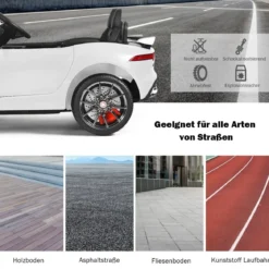 Elektro Kinderauto mit Geschichten & Musik & Hupe & Scheinwerfer & 2,4G Fernbedienung