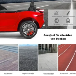 Elektro Kinderauto mit Geschichten & Musik & Hupe & Scheinwerfer & 2,4G Fernbedienung