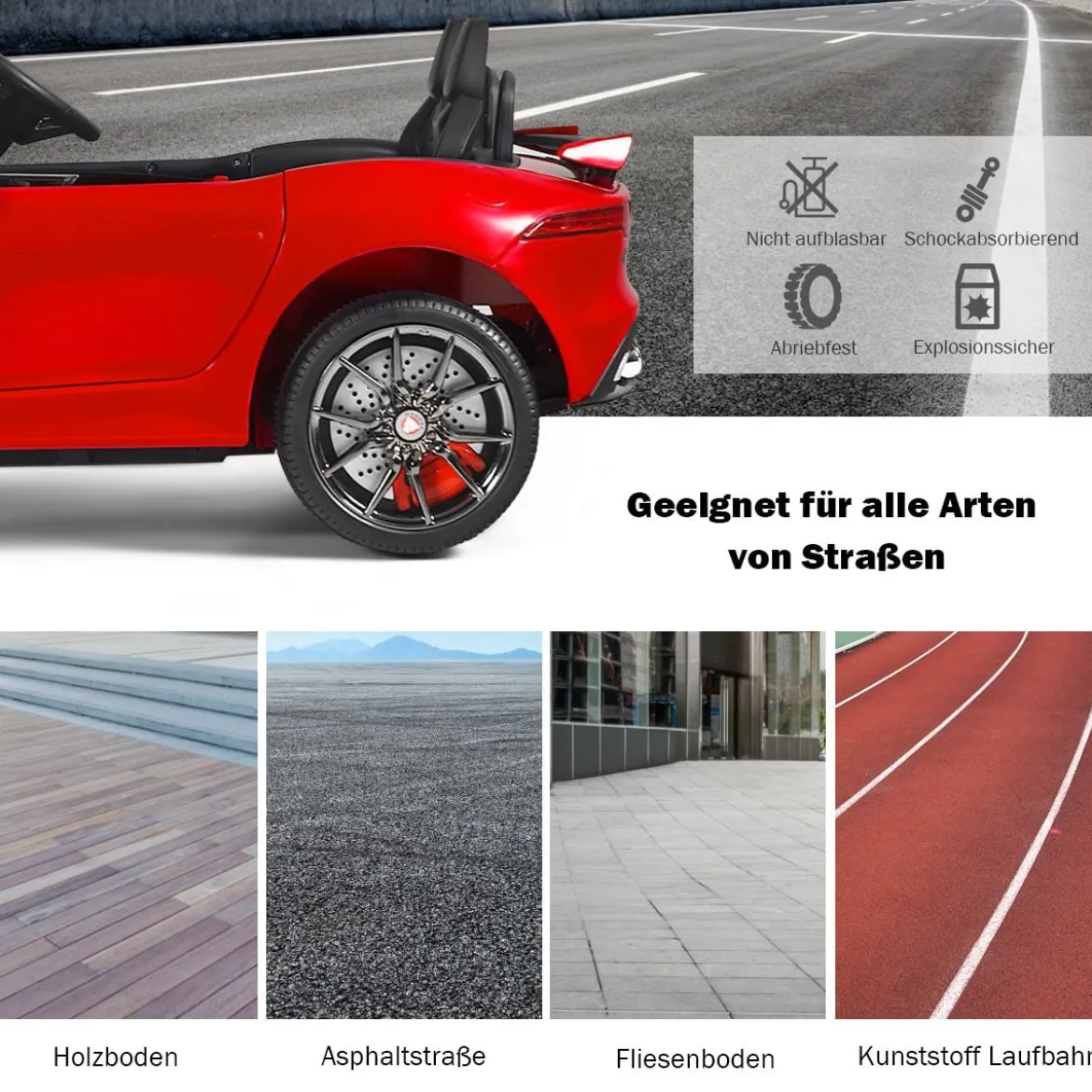Elektro Kinderauto mit Geschichten & Musik & Hupe & Scheinwerfer & 2,4G Fernbedienung