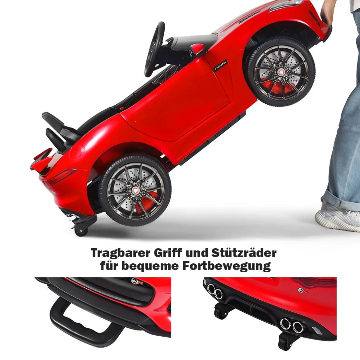 Elektro Kinderauto mit Geschichten & Musik & Hupe & Scheinwerfer & 2,4G Fernbedienung