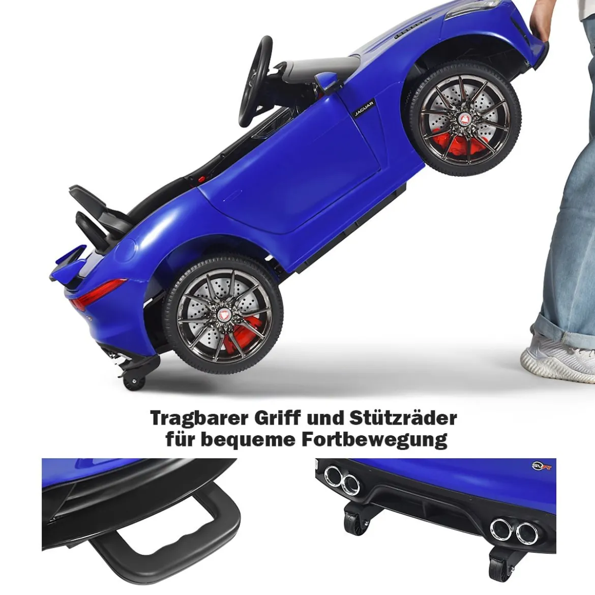 Elektro Kinderauto mit Geschichten & Musik & Hupe & Scheinwerfer & 2,4G Fernbedienung