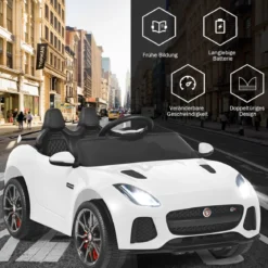 Elektro Kinderauto mit Geschichten & Musik & Hupe & Scheinwerfer & 2,4G Fernbedienung