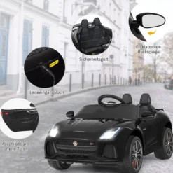 Elektro Kinderauto mit Geschichten & Musik & Hupe & Scheinwerfer & 2,4G Fernbedienung