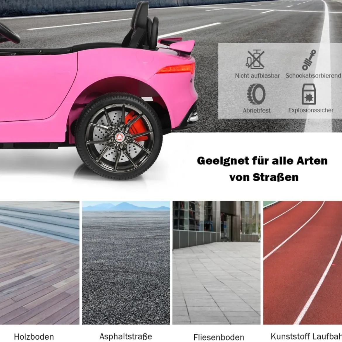 Elektro Kinderauto mit Geschichten & Musik & Hupe & Scheinwerfer & 2,4G Fernbedienung