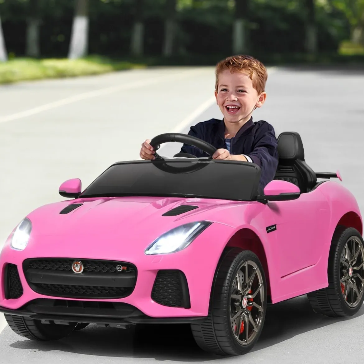 Elektro Kinderauto mit Geschichten & Musik & Hupe & Scheinwerfer & 2,4G Fernbedienung