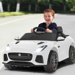 Elektro Kinderauto mit Geschichten & Musik & Hupe & Scheinwerfer & 2,4G Fernbedienung