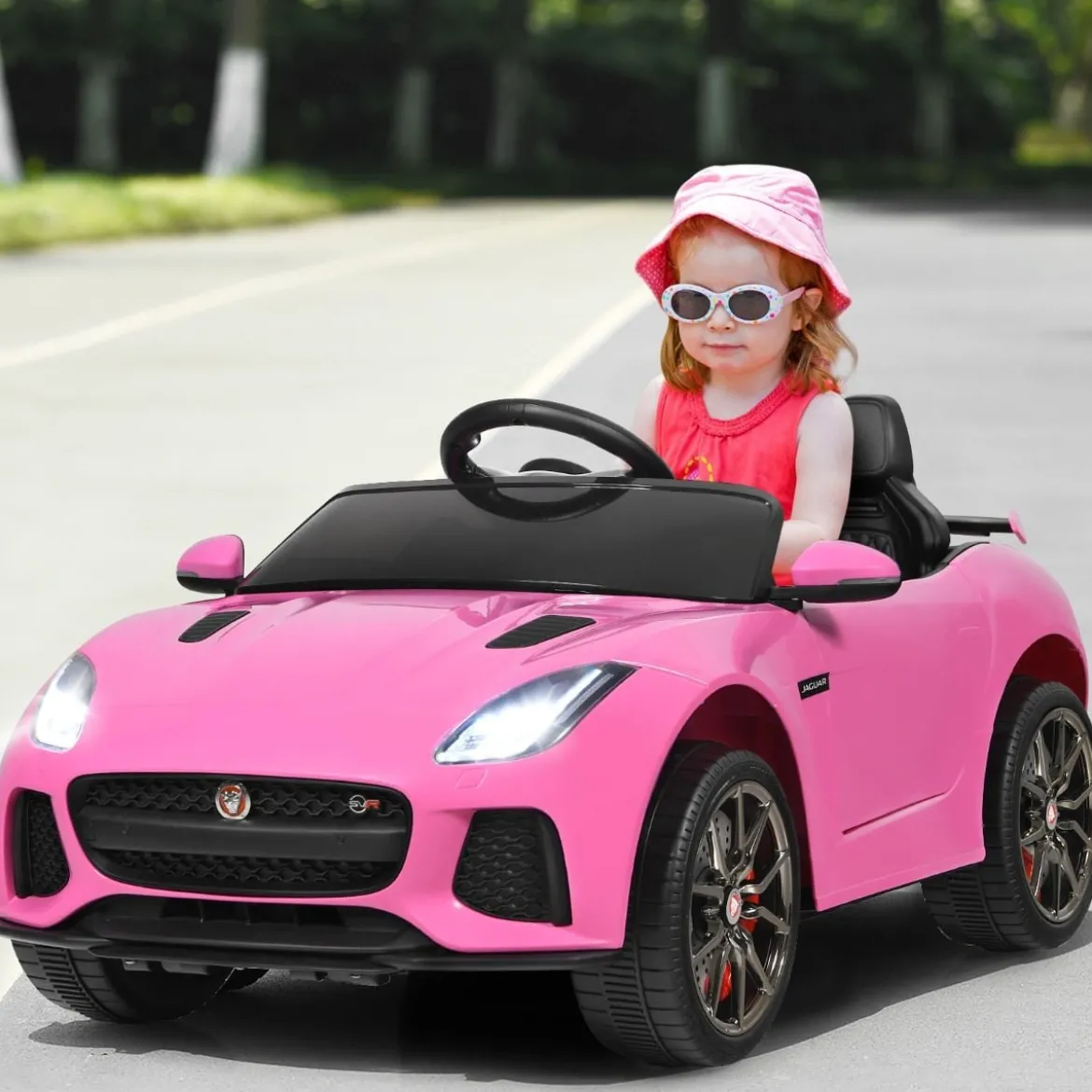 Elektro Kinderauto mit Geschichten & Musik & Hupe & Scheinwerfer & 2,4G Fernbedienung