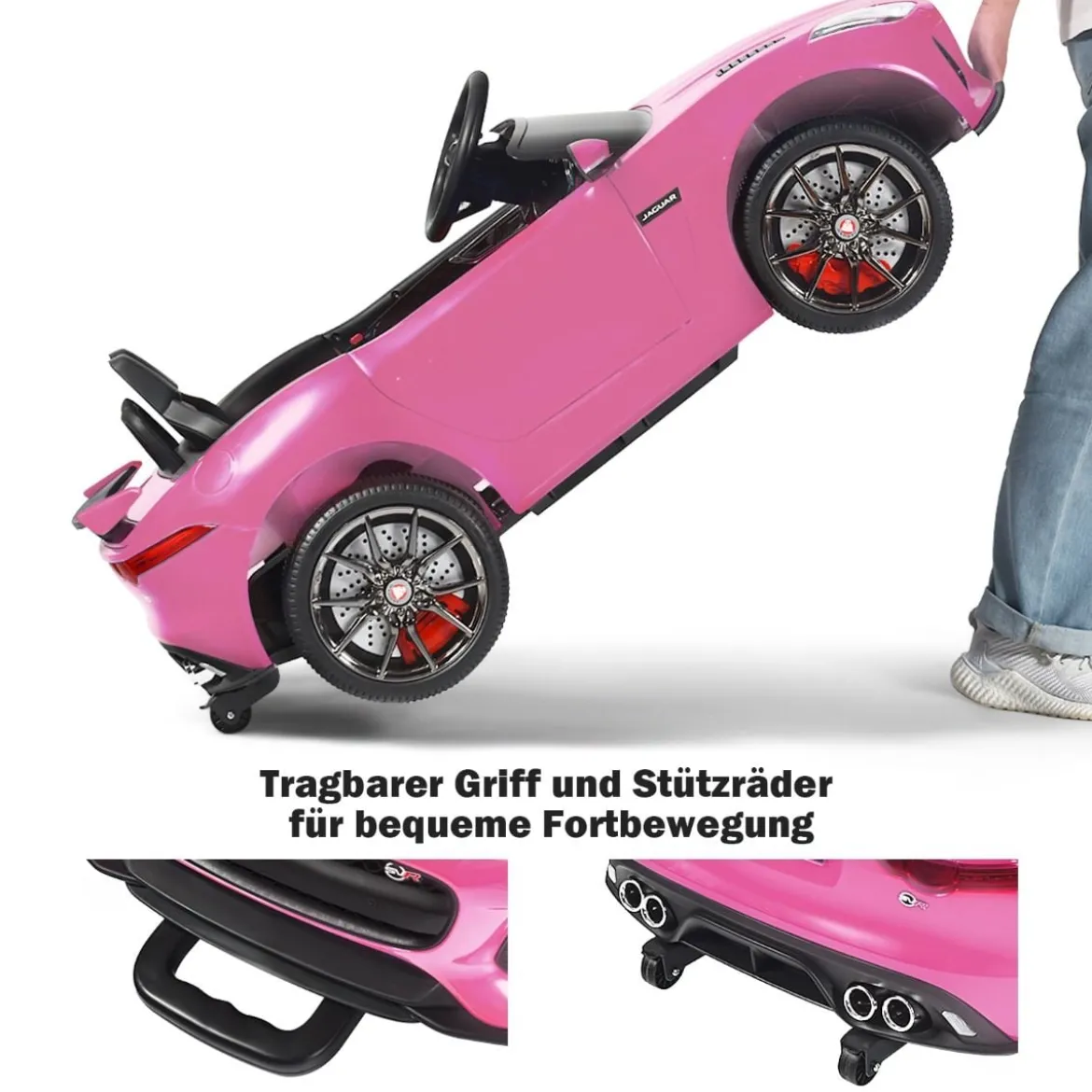 Elektro Kinderauto mit Geschichten & Musik & Hupe & Scheinwerfer & 2,4G Fernbedienung