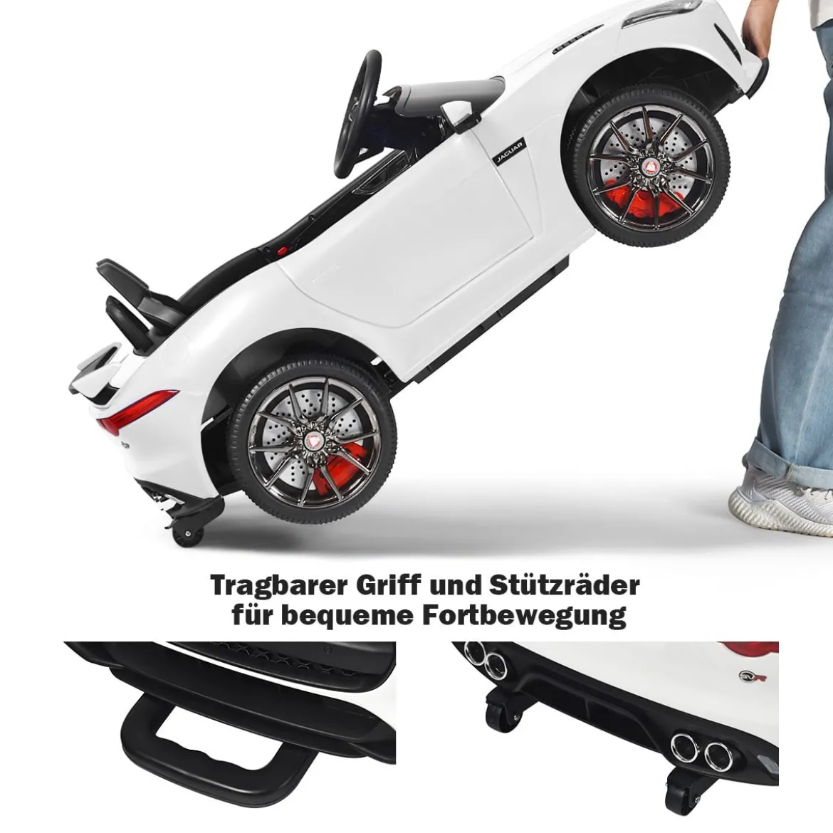 Elektro Kinderauto mit Geschichten & Musik & Hupe & Scheinwerfer & 2,4G Fernbedienung