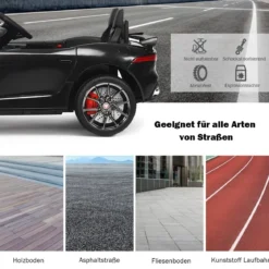 Elektro Kinderauto mit Geschichten & Musik & Hupe & Scheinwerfer & 2,4G Fernbedienung
