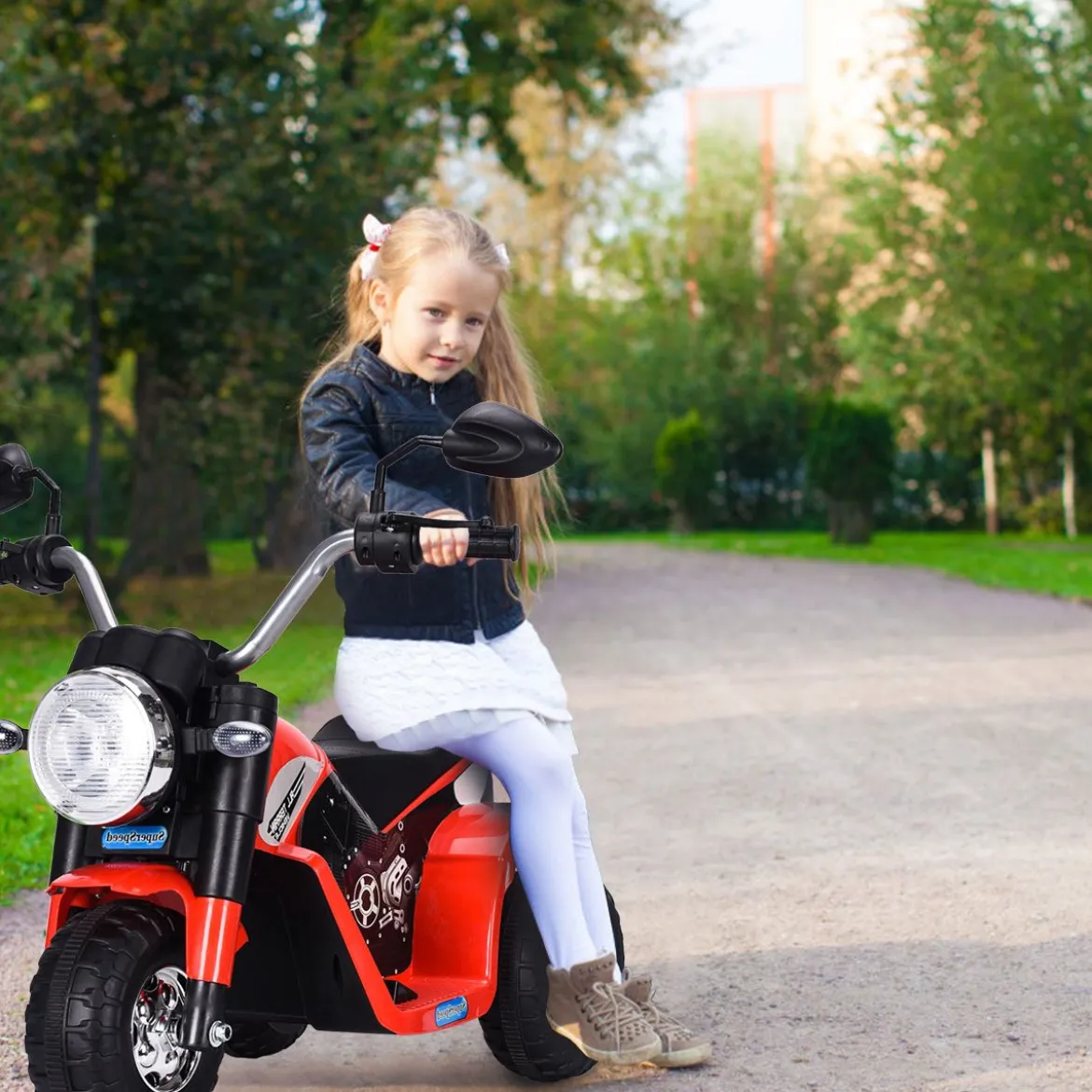 Elektro Motorrad Kindermotorrad Elektromotorrad mit Stützrädern 57 x 72 x 56 cm Rot