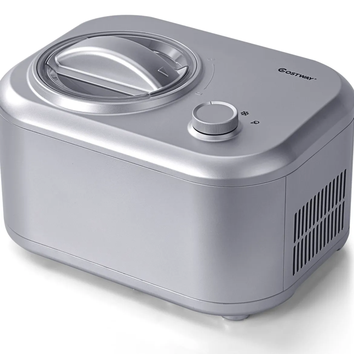 Elektronische Eismaschine 100W tragbare hausgemachte Dessert-Maschine mit 3 Betriebsmodi Eismaschine Silber
