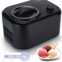 Elektronische Eismaschine 100W tragbare hausgemachte Dessert-Maschine Eismaschine für Zuhause Schwarz
