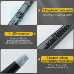 Elektronisches Blasinstrument tragbares elektrisches Blasinstrument mit 13 Tönen 2 Fingerings & 3 Empfindlichkeitsstufen Schwarz
