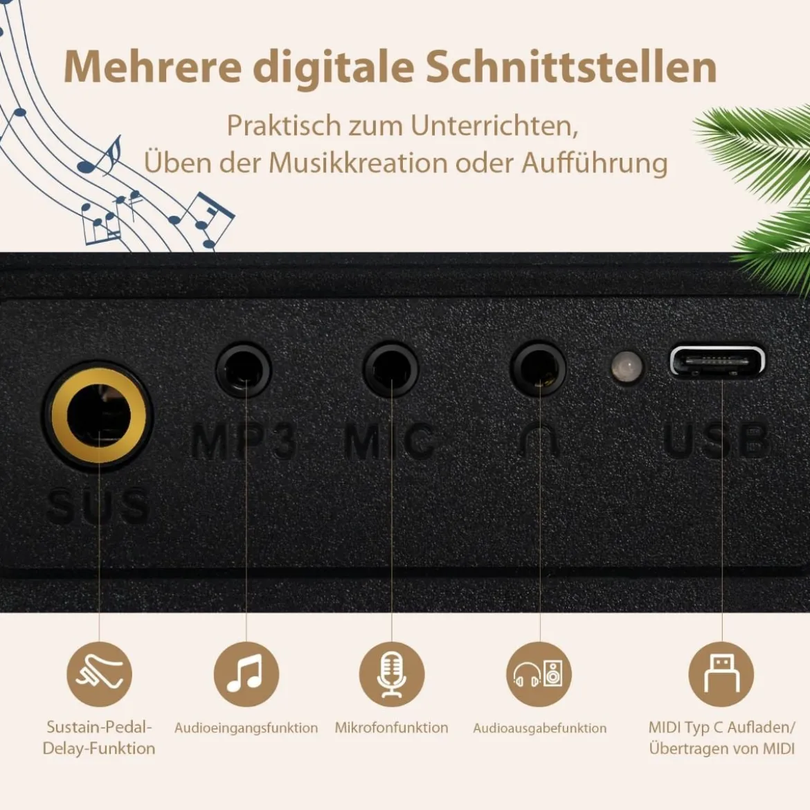 Elektronisches Keyboard 88 Tastatur Elektroklavier Digitale Keyboard Musikinstrument Set