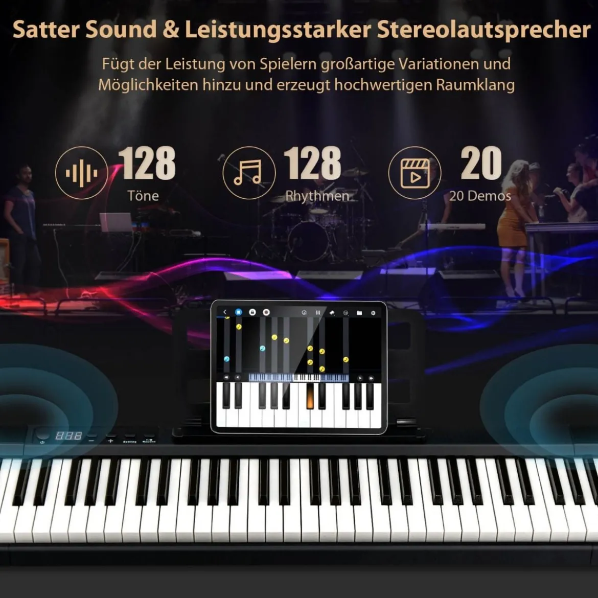 Elektronisches Keyboard 88 Tastatur Elektroklavier Digitale Keyboard Musikinstrument Set