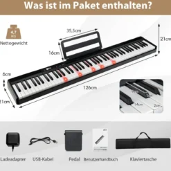 Elektronisches Keyboard 88 Tastatur Elektroklavier Digitale Keyboard Musikinstrument Set