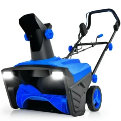 Elektro-Schneefräse mit LED-Leuchten & 15 A Motor 50 cm Arbeitsbreite 25 cm Arbeitshöhe Rot/Blau + Schwarz
