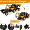 Elektro Traktor mit Anhänger & Schaufel & Fernbedienung 12V Aufsitztraktor Sitzbagger Gelb