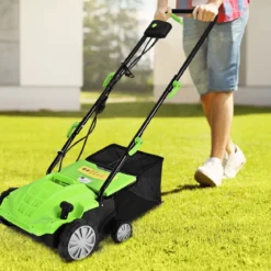 Elektro Vertikutierer Rasenlüfter 1500W 2-in-1-Vertikutierer und Belüfter 104,5 x 51 x 103 cm Grün
